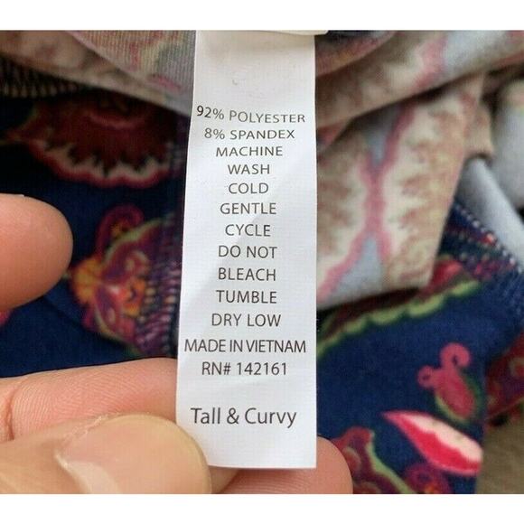 LuLaRoe Womens Leggings TC Tall and Curvy Floral One Size Elastic Waist - Picture 6 of 7